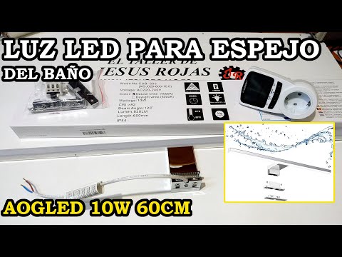 Análisis de Luz de Espejo LED Para Baño. Review Aogled 10W 60cm 230V AC. 210